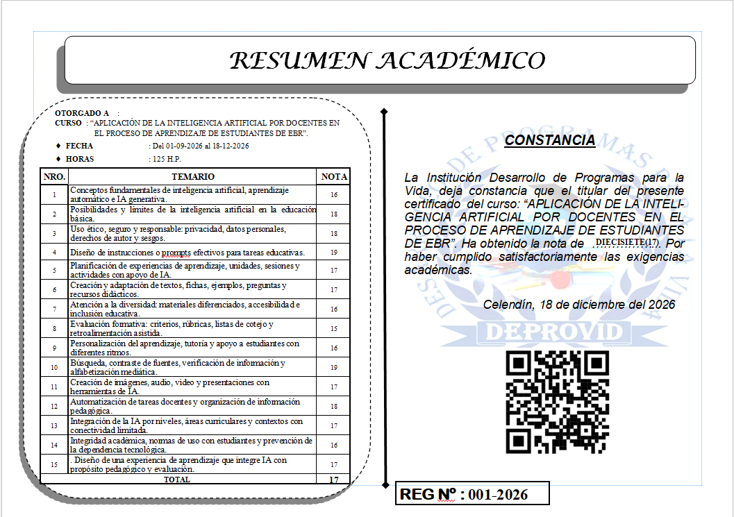 Modelo referencial con marca de agua: Resumen académico · reverso